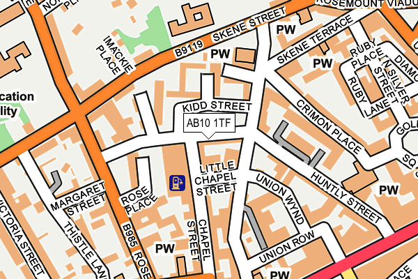 AB10 1TF map - OS OpenMap – Local (Ordnance Survey)