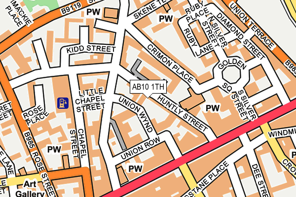 AB10 1TH map - OS OpenMap – Local (Ordnance Survey)