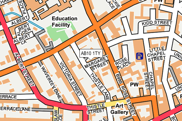 AB10 1TY map - OS OpenMap – Local (Ordnance Survey)