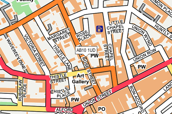 AB10 1UD map - OS OpenMap – Local (Ordnance Survey)