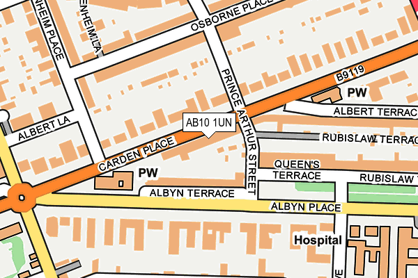 AB10 1UN map - OS OpenMap – Local (Ordnance Survey)