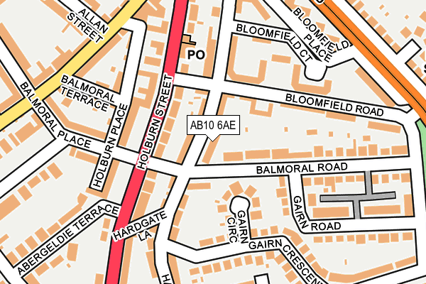 AB10 6AE map - OS OpenMap – Local (Ordnance Survey)