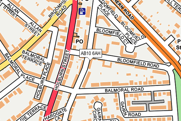 AB10 6AH map - OS OpenMap – Local (Ordnance Survey)