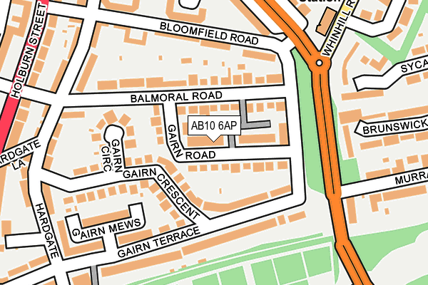 AB10 6AP map - OS OpenMap – Local (Ordnance Survey)