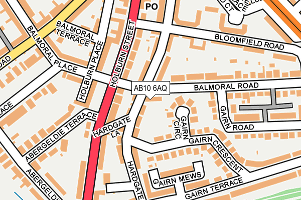 AB10 6AQ map - OS OpenMap – Local (Ordnance Survey)