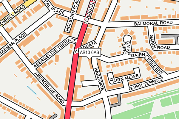 AB10 6AS map - OS OpenMap – Local (Ordnance Survey)