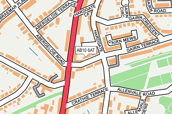 AB10 6AT map - OS OpenMap – Local (Ordnance Survey)