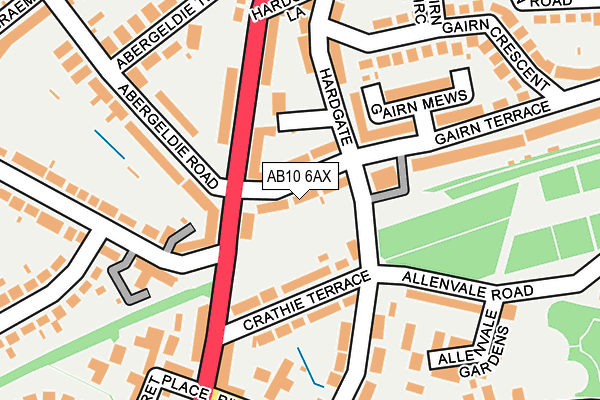 AB10 6AX map - OS OpenMap – Local (Ordnance Survey)