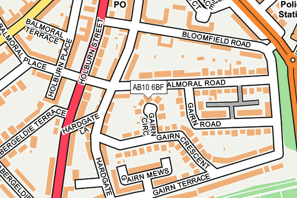 AB10 6BF map - OS OpenMap – Local (Ordnance Survey)
