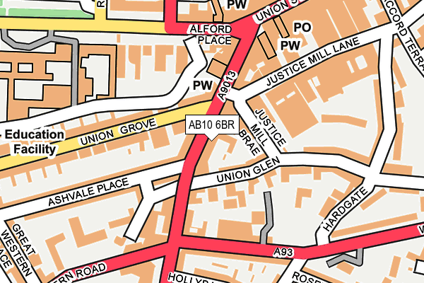 AB10 6BR map - OS OpenMap – Local (Ordnance Survey)