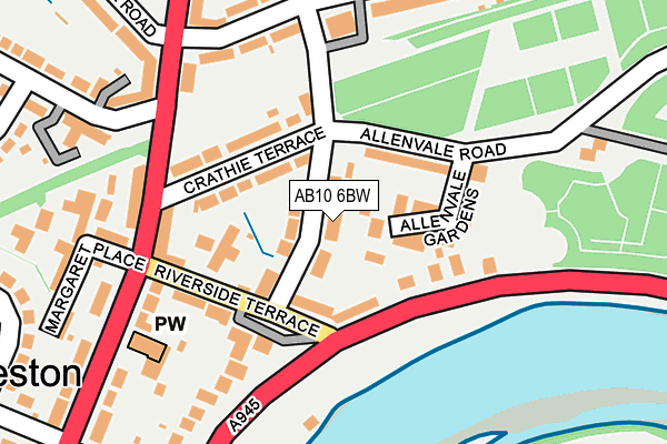 AB10 6BW map - OS OpenMap – Local (Ordnance Survey)