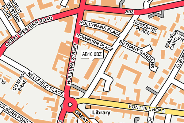 AB10 6BZ map - OS OpenMap – Local (Ordnance Survey)