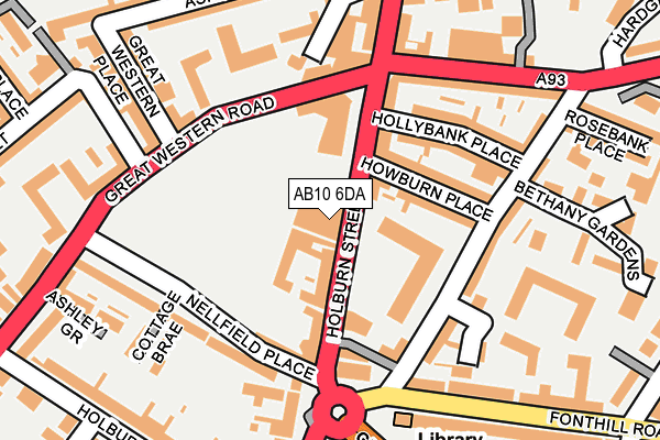 AB10 6DA map - OS OpenMap – Local (Ordnance Survey)