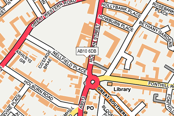 AB10 6DB map - OS OpenMap – Local (Ordnance Survey)