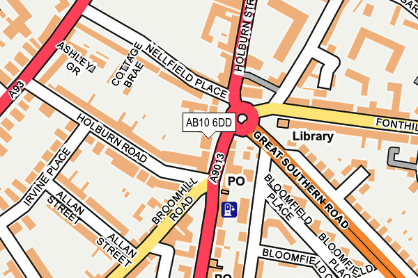 AB10 6DD map - OS OpenMap – Local (Ordnance Survey)