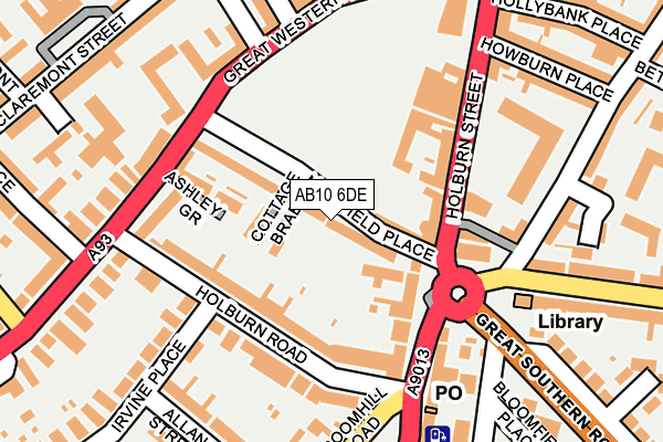 AB10 6DE map - OS OpenMap – Local (Ordnance Survey)