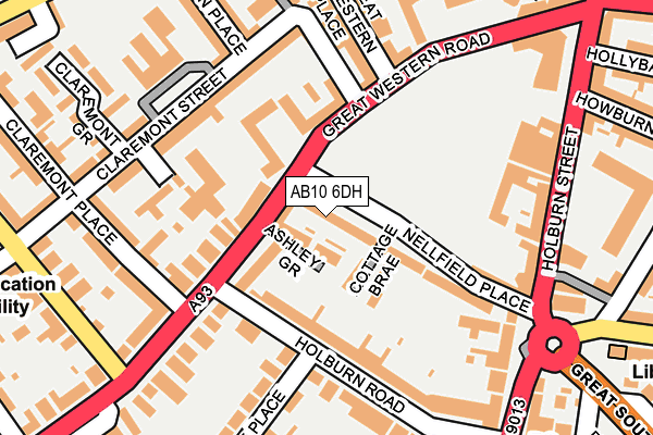 AB10 6DH map - OS OpenMap – Local (Ordnance Survey)