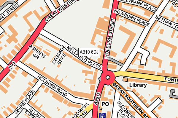 AB10 6DJ map - OS OpenMap – Local (Ordnance Survey)