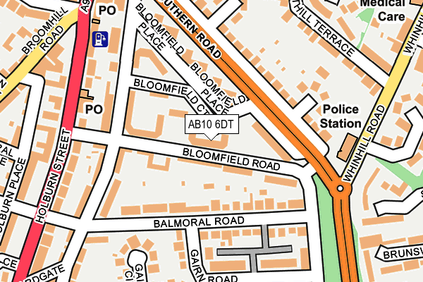 AB10 6DT map - OS OpenMap – Local (Ordnance Survey)