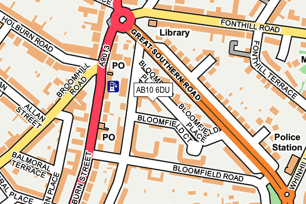 AB10 6DU map - OS OpenMap – Local (Ordnance Survey)