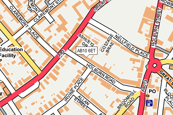 AB10 6ET map - OS OpenMap – Local (Ordnance Survey)