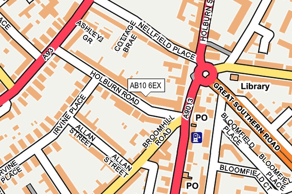 AB10 6EX map - OS OpenMap – Local (Ordnance Survey)