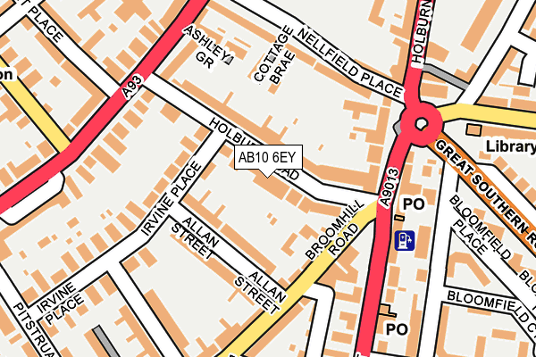 AB10 6EY map - OS OpenMap – Local (Ordnance Survey)