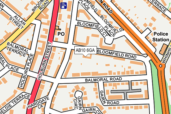 AB10 6GA map - OS OpenMap – Local (Ordnance Survey)