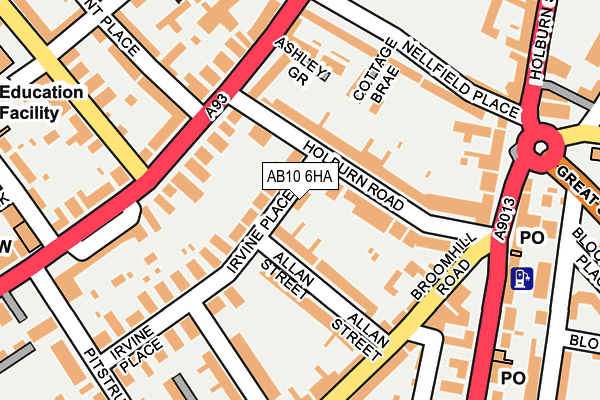 AB10 6HA map - OS OpenMap – Local (Ordnance Survey)