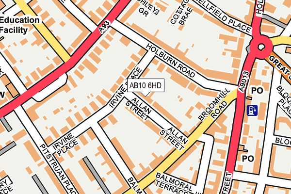 AB10 6HD map - OS OpenMap – Local (Ordnance Survey)