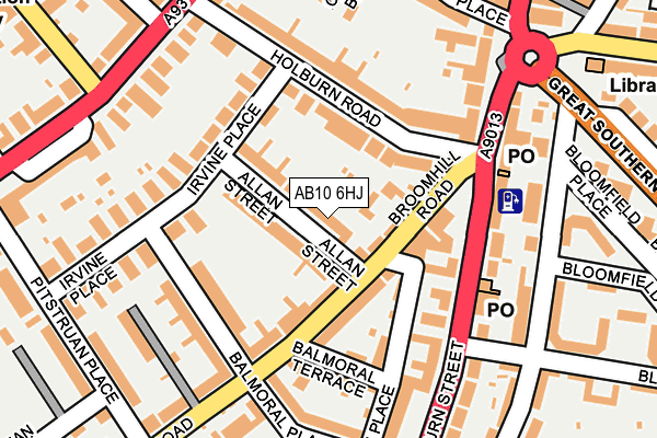 AB10 6HJ map - OS OpenMap – Local (Ordnance Survey)