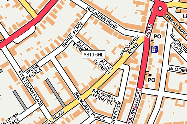 AB10 6HL map - OS OpenMap – Local (Ordnance Survey)