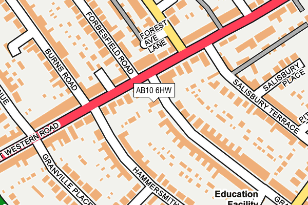 AB10 6HW map - OS OpenMap – Local (Ordnance Survey)