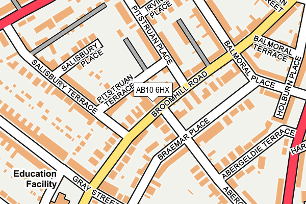 AB10 6HX map - OS OpenMap – Local (Ordnance Survey)