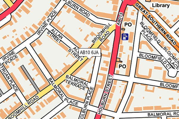 AB10 6JA map - OS OpenMap – Local (Ordnance Survey)