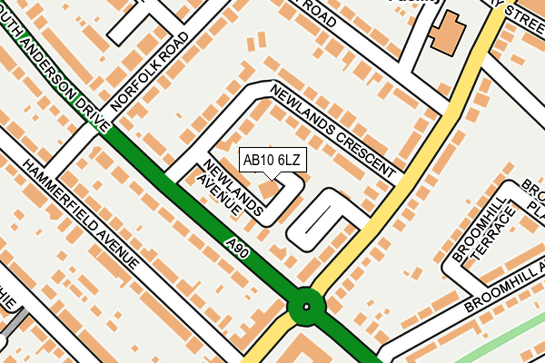AB10 6LZ map - OS OpenMap – Local (Ordnance Survey)