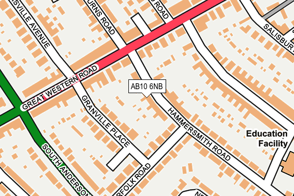 AB10 6NB map - OS OpenMap – Local (Ordnance Survey)