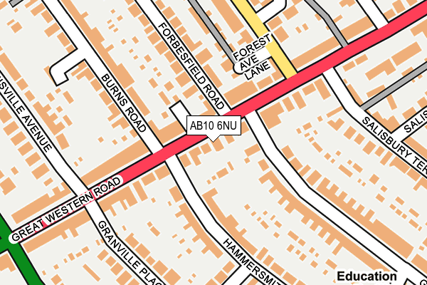 AB10 6NU map - OS OpenMap – Local (Ordnance Survey)