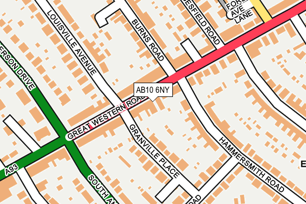 AB10 6NY map - OS OpenMap – Local (Ordnance Survey)