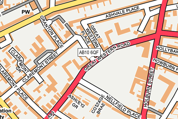 AB10 6QF map - OS OpenMap – Local (Ordnance Survey)