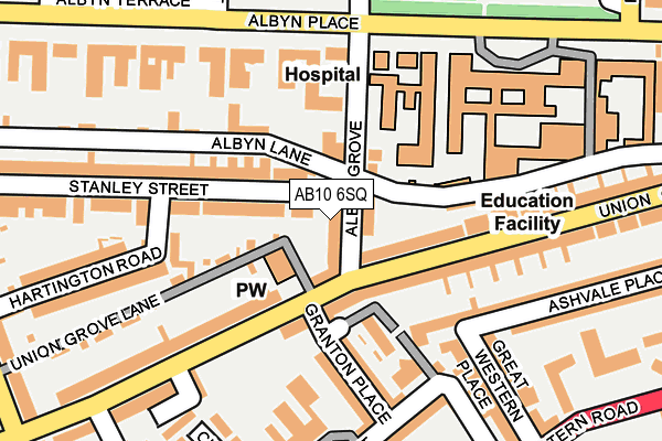 AB10 6SQ map - OS OpenMap – Local (Ordnance Survey)