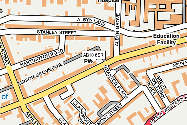 AB10 6SR map - OS OpenMap – Local (Ordnance Survey)