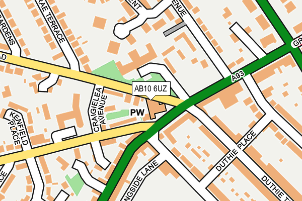 AB10 6UZ map - OS OpenMap – Local (Ordnance Survey)