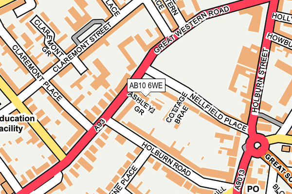 AB10 6WE map - OS OpenMap – Local (Ordnance Survey)