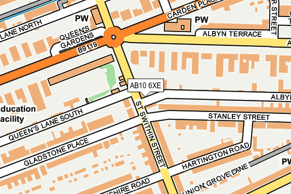 AB10 6XE map - OS OpenMap – Local (Ordnance Survey)