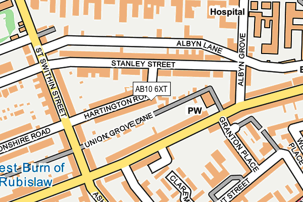 AB10 6XT map - OS OpenMap – Local (Ordnance Survey)