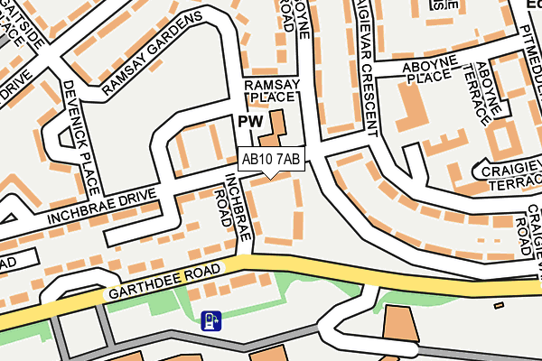 AB10 7AB map - OS OpenMap – Local (Ordnance Survey)