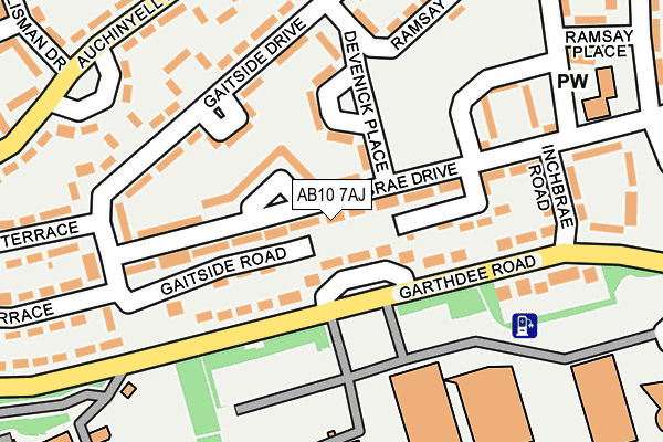 AB10 7AJ map - OS OpenMap – Local (Ordnance Survey)