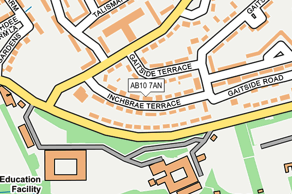 AB10 7AN map - OS OpenMap – Local (Ordnance Survey)