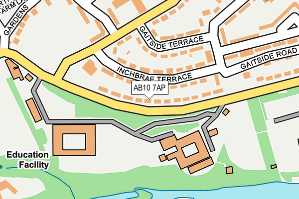 AB10 7AP map - OS OpenMap – Local (Ordnance Survey)